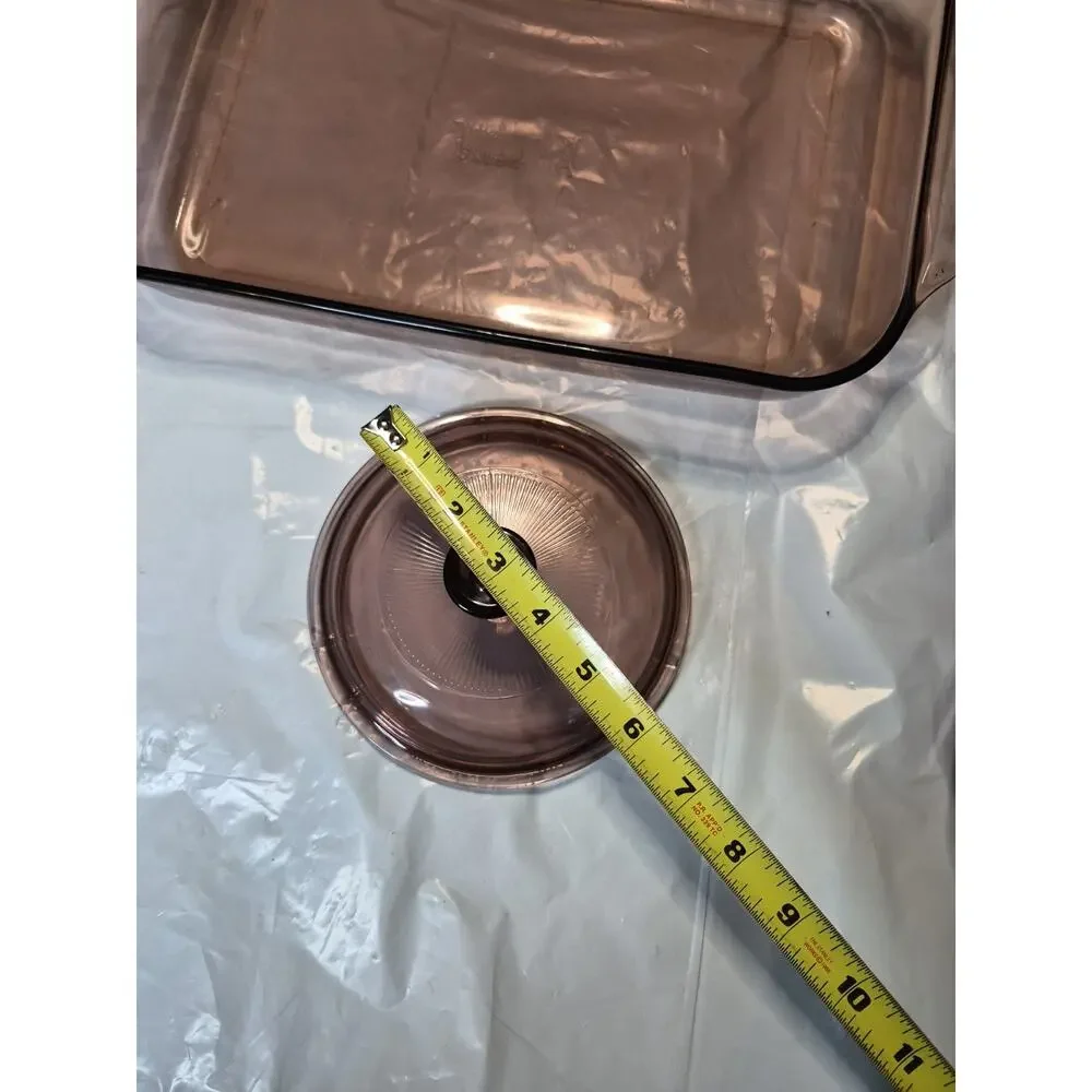 Pyrex Corning Cranberry Pink 233-R, 222 8x8 Casserole Baking Dish Glass Pan &Lid